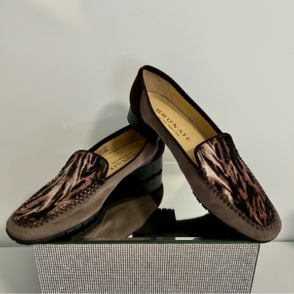 BRUNATE - Moccasin Loafer Violet Suede / Zebra / Made in Italy 🇮🇹 - Picture 10 of 12
